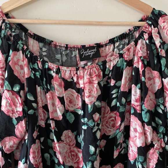 ASOS ✨Reclaimed Vintage Rose Off the Shoulder Tunic Top - Picture 2 of 6